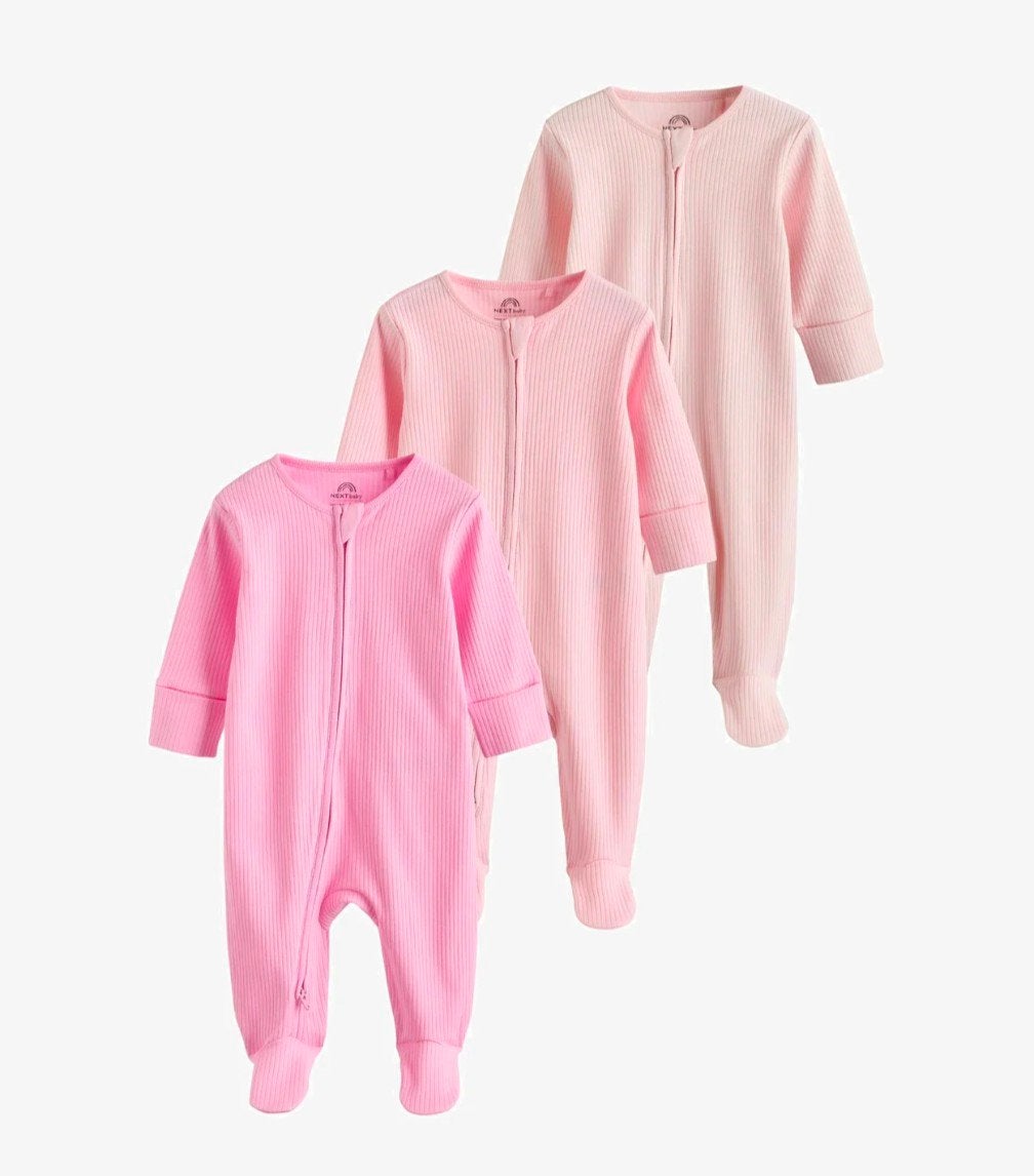 Next Baby Roze Rompertjes met Rits - Ongebruikt, Ophalen of Verzenden, Zo goed als nieuw, Next, Meisje