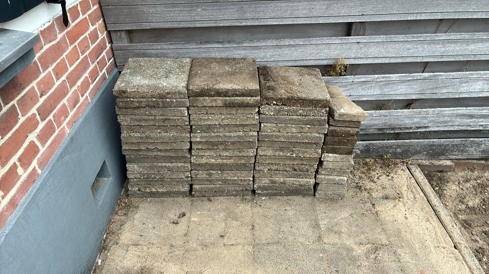71 stuks 30x30 tegels, Tuin en Terras, Ophalen, Gebruikt, Beton, Terrastegels
