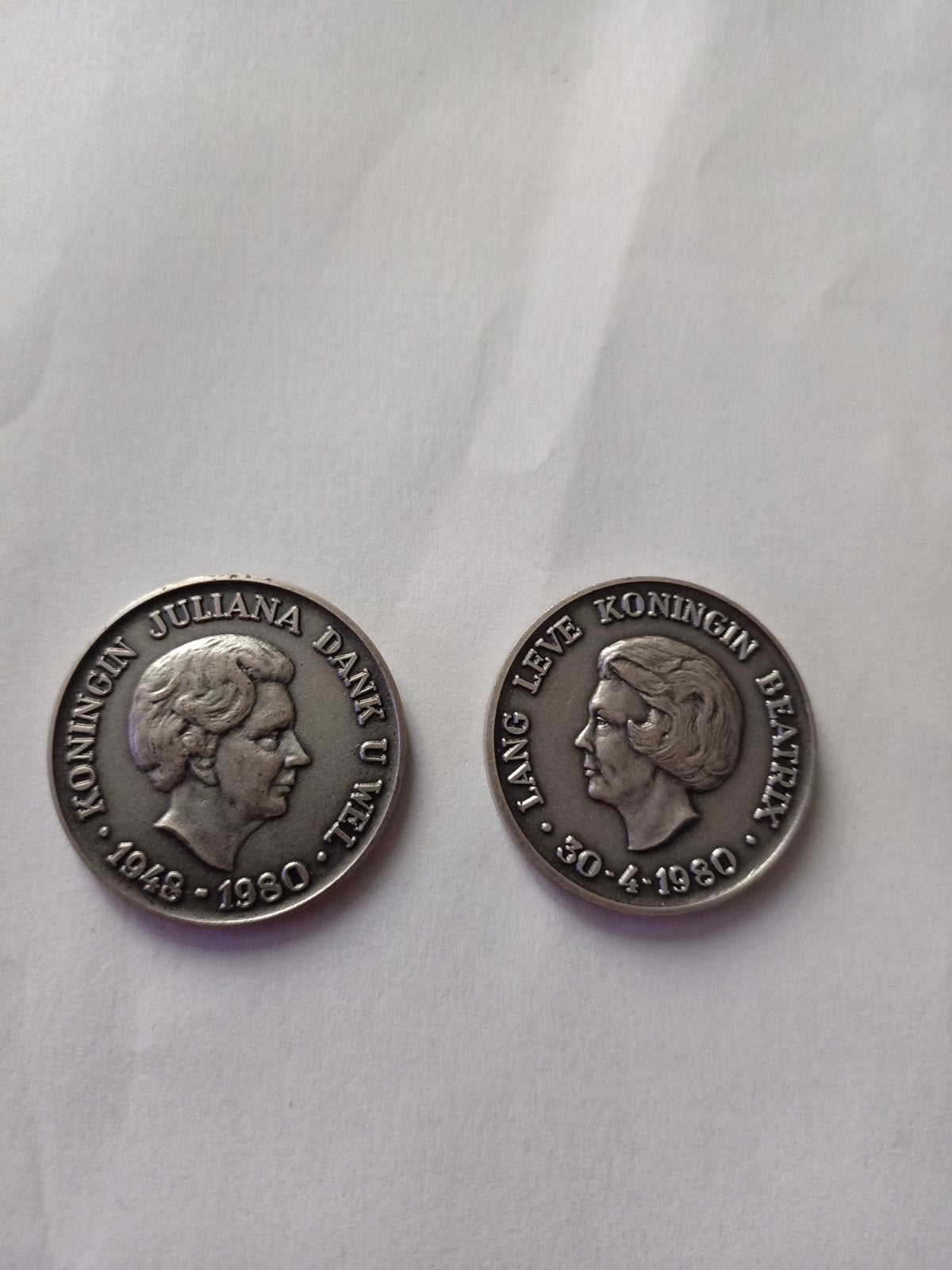 Herdenkingsmunten Koningin Juliana & Beatrix 1980, Postzegels en Munten, Ophalen, Koningin Juliana, Overige waardes, Losse munt