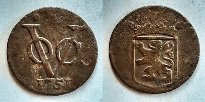VOC duit Holland 1751, Postzegels en Munten, Verzenden, Vóór koninkrijk, Overige waardes