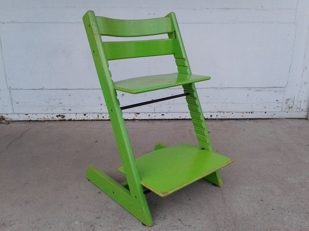 Groene Stokke tripp trapp kinderstoel., Ophalen, Gebruikt, Meegroeistoel