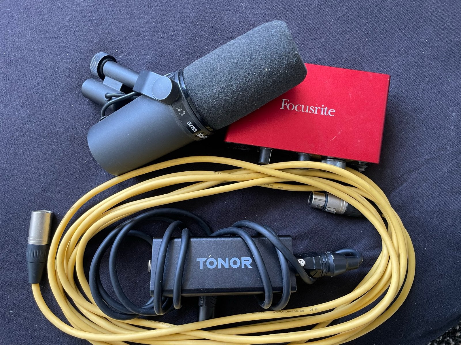 Shure SM7B Microfoon met Focusrite Interface, Muziek en Instrumenten, Microfoons, Ophalen of Verzenden, Gebruikt, Studiomicrofoon