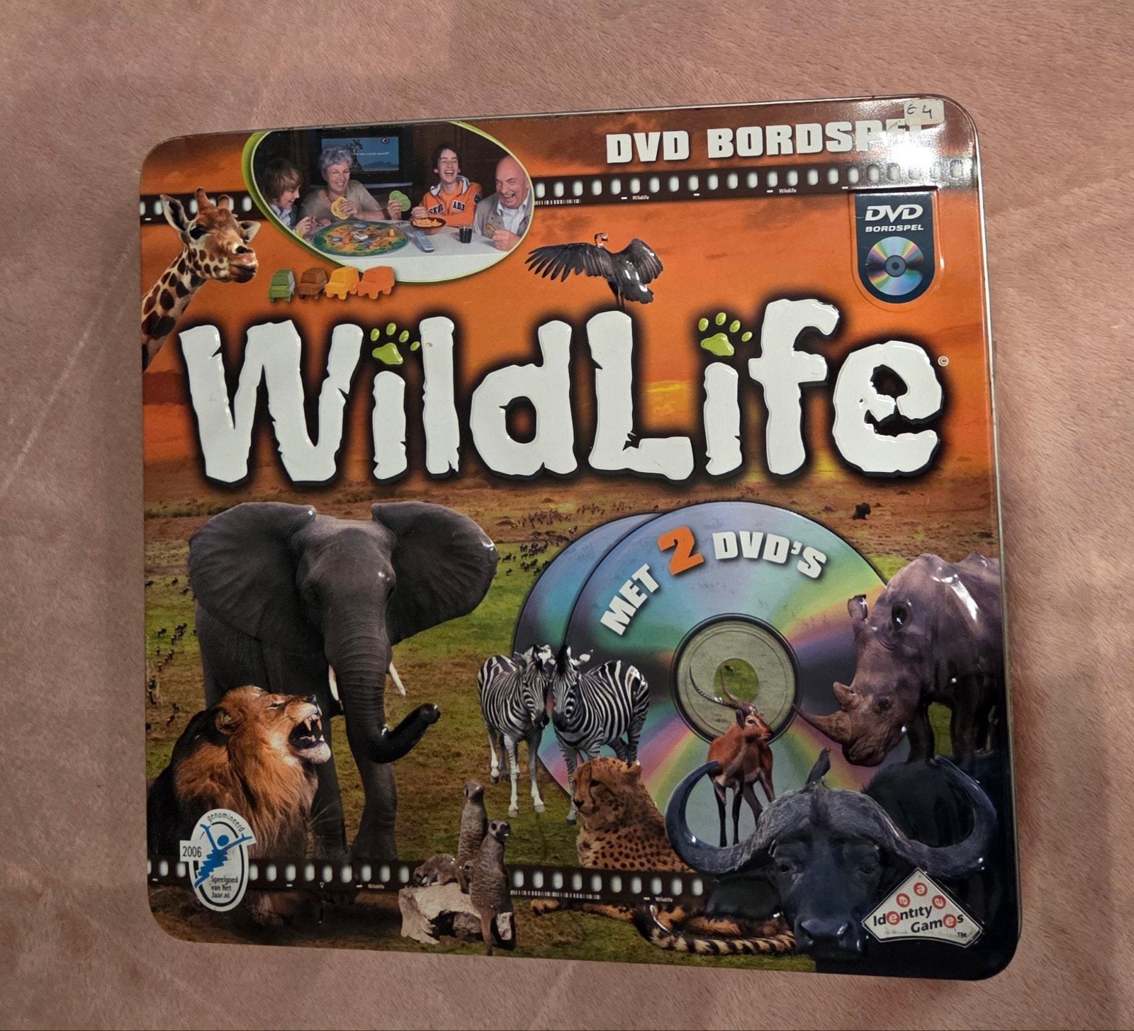 Wildlife bordspel met dvd, Hobby en Vrije tijd, Ophalen of Verzenden, Gebruikt, Identity Games