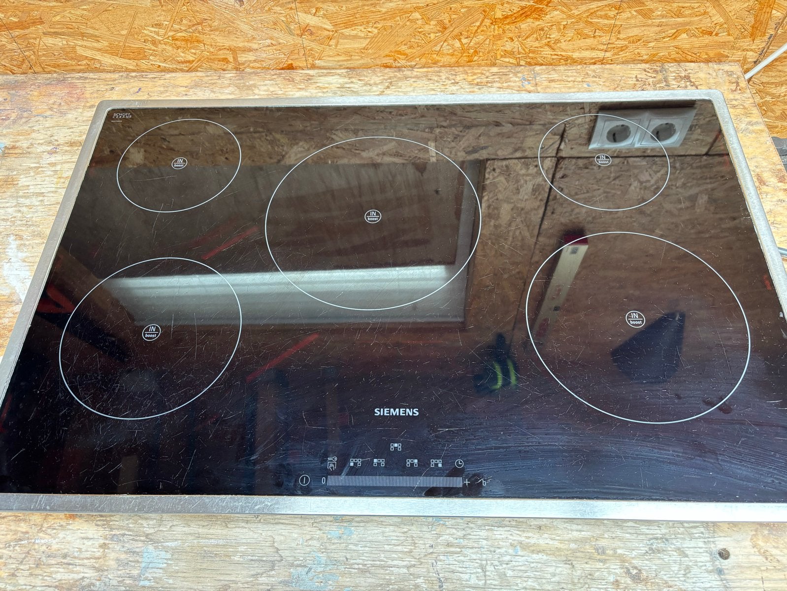 Siemens Inductiekookplaat EH845FM17E/01 - 5 Kookzones, Ophalen, Gebruikt, 4 kookzones, Inbouw