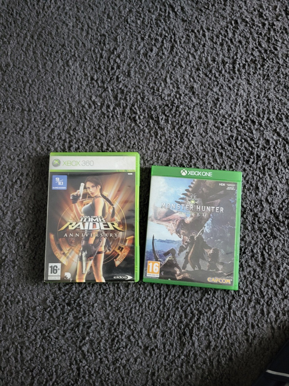 Xbox Games: Tomb Raider Anniversary & Monster Hunter World, Avontuur en Actie, 1 speler, Ophalen of Verzenden, Zo goed als nieuw