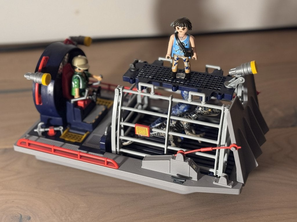 Playmobil Enemy Airboat with Raptor 9433, Gebruikt, Complete set, Ophalen of Verzenden, Boot/Schip