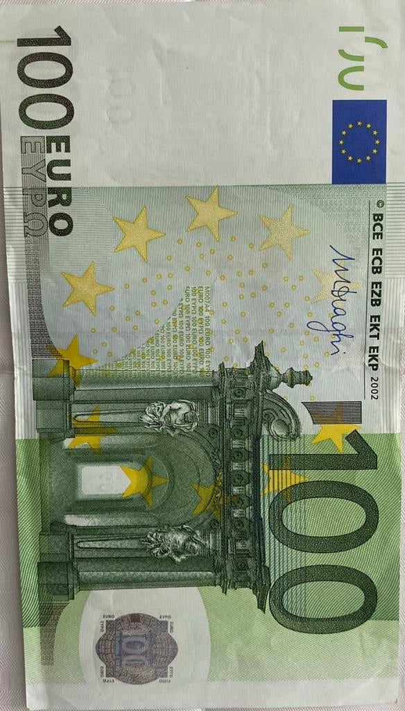 100 euro biljet 2002, Postzegels en Munten, Bankbiljetten | Europa | Eurobiljetten, Ophalen, Overige landen, 100 euro, Los biljet
