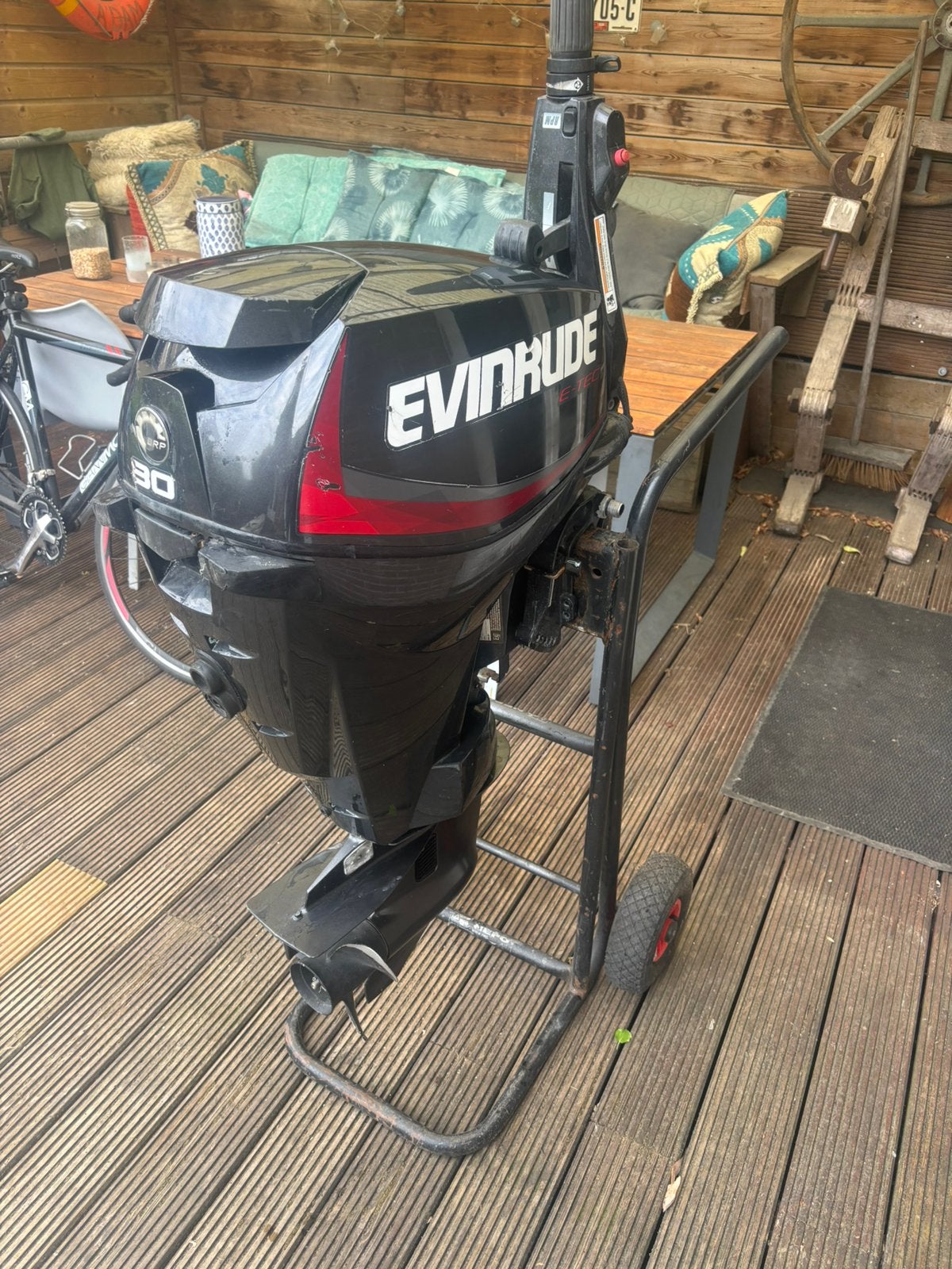 Evinrude 30pk e-tec 2019 kortstaart met knuppel., Ophalen, 10 tot 30 pk, Gebruikt, Buitenboordmotor