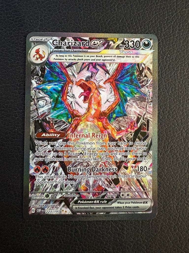 Charizard ex 223/197, Ophalen of Verzenden, Zo goed als nieuw, Losse kaart, Foil