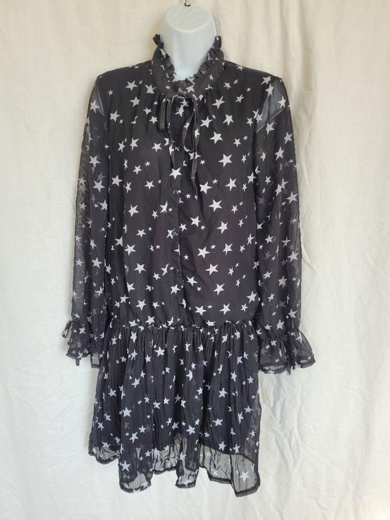 Gave zwarte jurk met sterretjes mt M/L merk John & Tina, Kleding | Dames, Maat 38/40 (M), ., Zwart, Ophalen of Verzenden