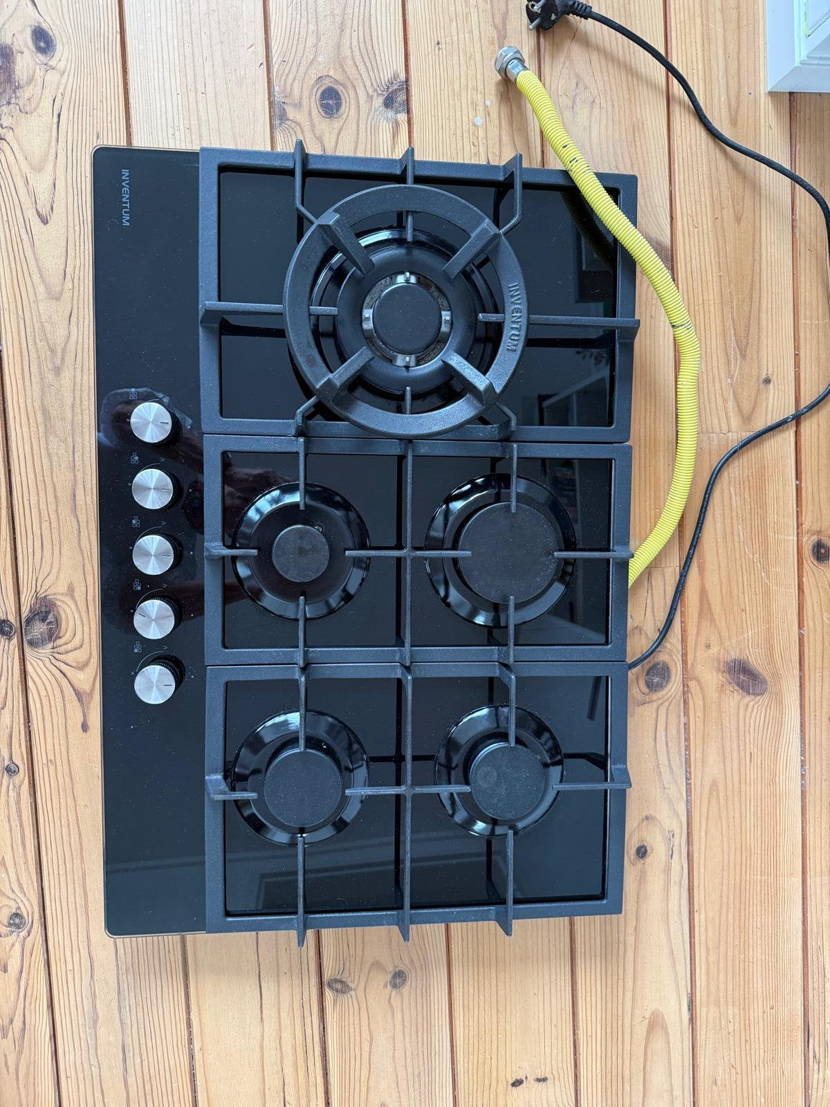 Inventum Inbouw Gaskookplaat (Gas-op-glas), Witgoed en Apparatuur, Ophalen, Zo goed als nieuw, Inbouw, Gas