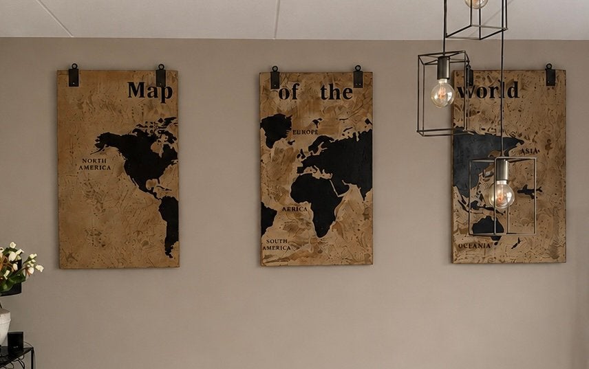 Map of the world, Huis en Inrichting, Ophalen, Zo goed als nieuw, 210 cm, 120 cm