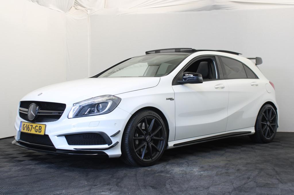 Mercedes-Benz A-Klasse AMG 45 4MATIC |Aero|Pano|Schaalstoele, Automaat, Gebruikt, 4 cilinders, Wit