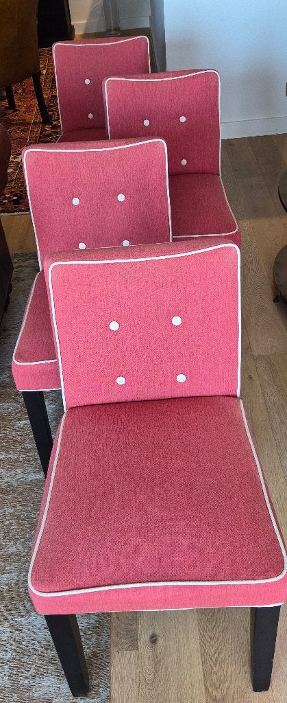Eetkamerstoelen 4 stuks, Huis en Inrichting, Stoelen, Ophalen, Gebruikt, Vier, Stof