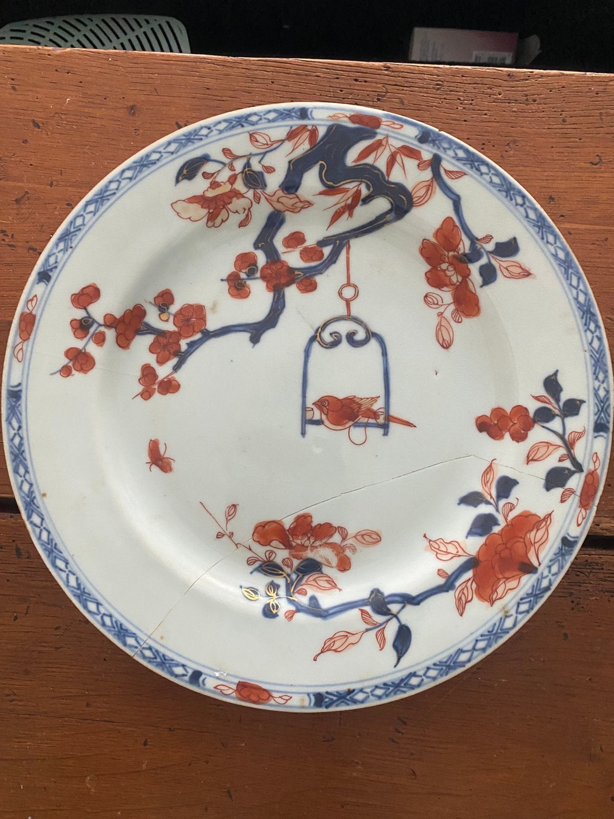 Chinese Kangxi  bord met papagaai 18 eeuws, Verzenden