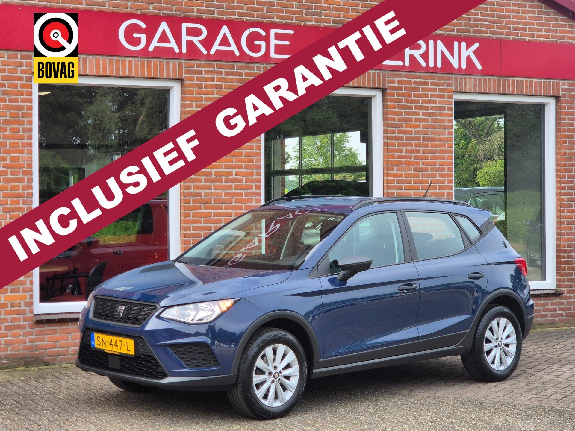 Seat Arona 1.0 TSI Reference 95PK 5drs airco, cruise, elektr, Auto's, Voorwielaandrijving, Stof, Gebruikt, Blauw