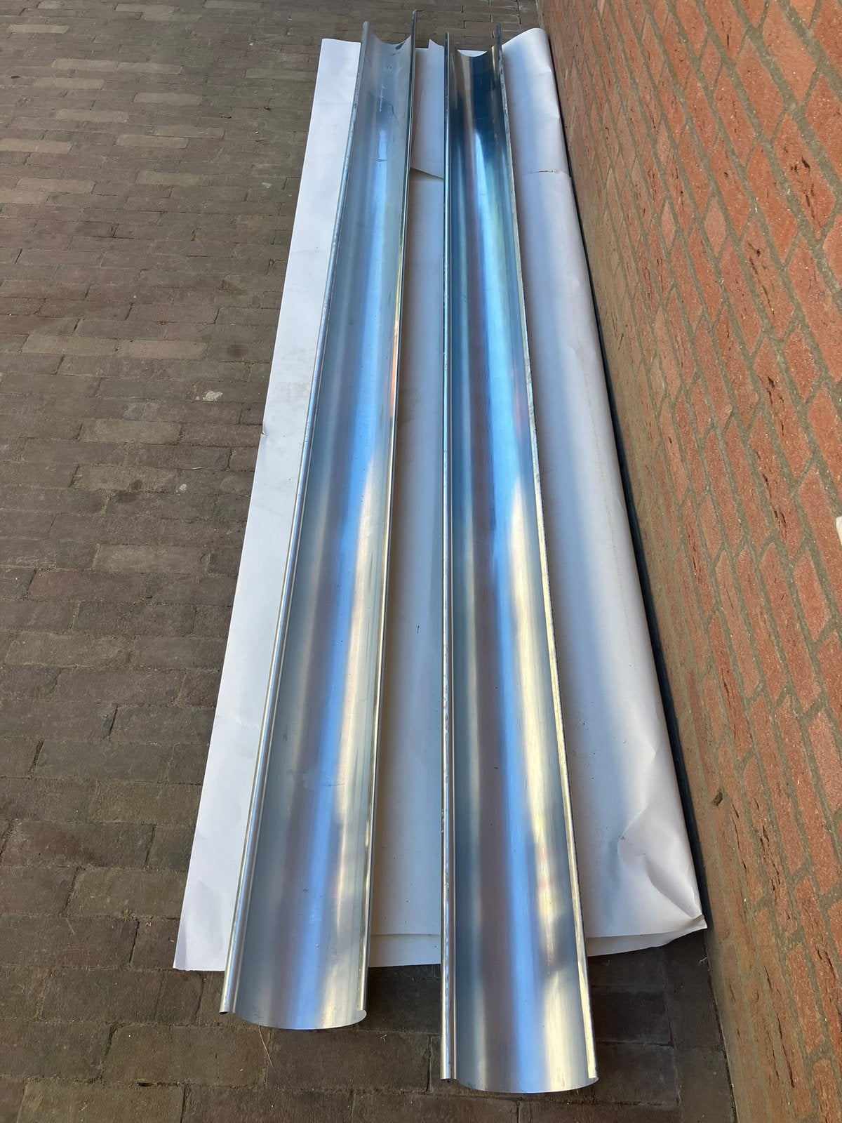 Zinken dakgoten en toebehoren, Doe-het-zelf en Verbouw, Buizen en Afvoer, Ophalen, Nieuw, 4 tot 6 meter, Zink