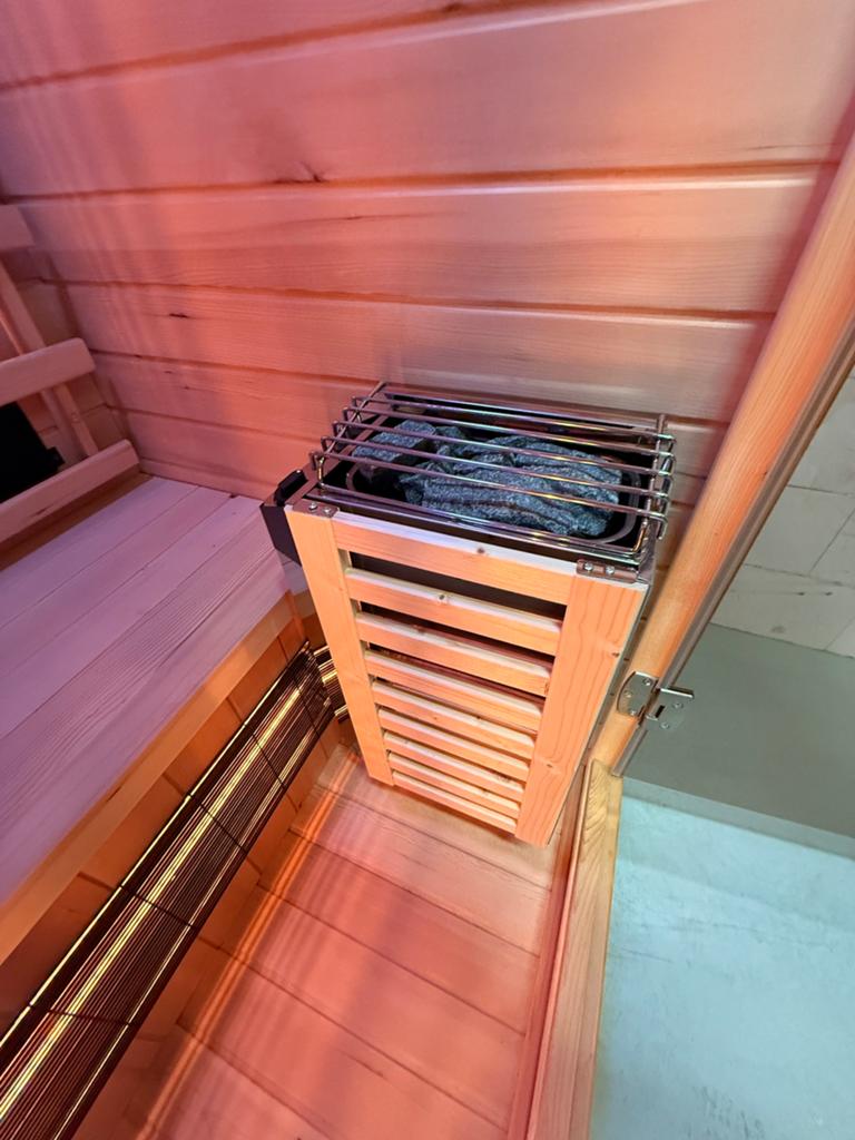 Combi Sauna (Infrarood + Fins) - GRATIS BEZORGD + GEMONTEERD, Ophalen of Verzenden, Zo goed als nieuw, Fins of Traditioneel, Complete sauna