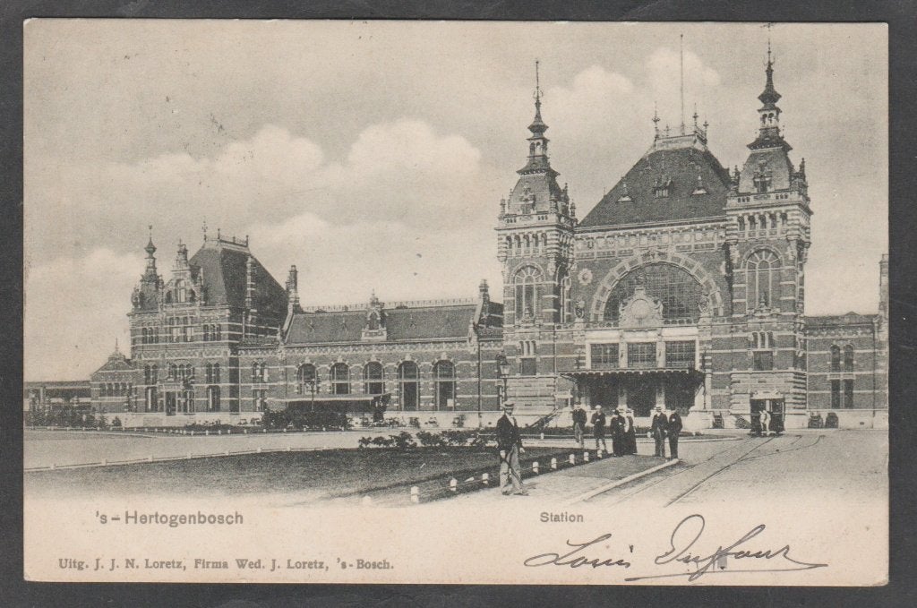 s,hertogenbosch  gezicht op het station, Verzenden, Voor 1920, Gelopen, Noord-Brabant