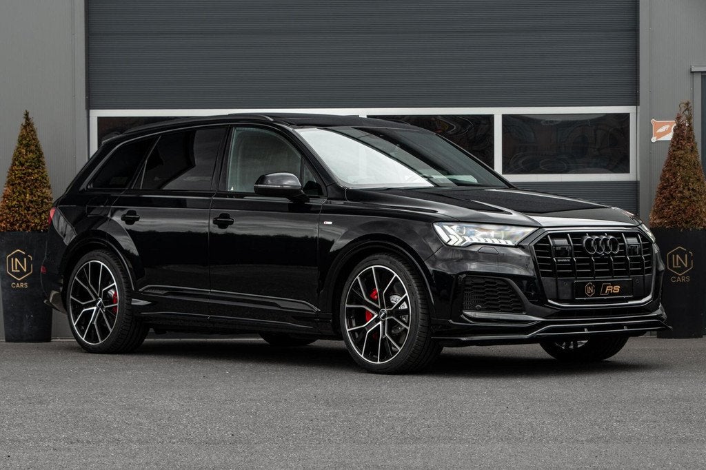 Audi Q7 55 TFSI e Quattro | Pano | Black| RS Zetels, Auto's, Audi, Automaat, Gebruikt, Met garantie (alle), Zwart