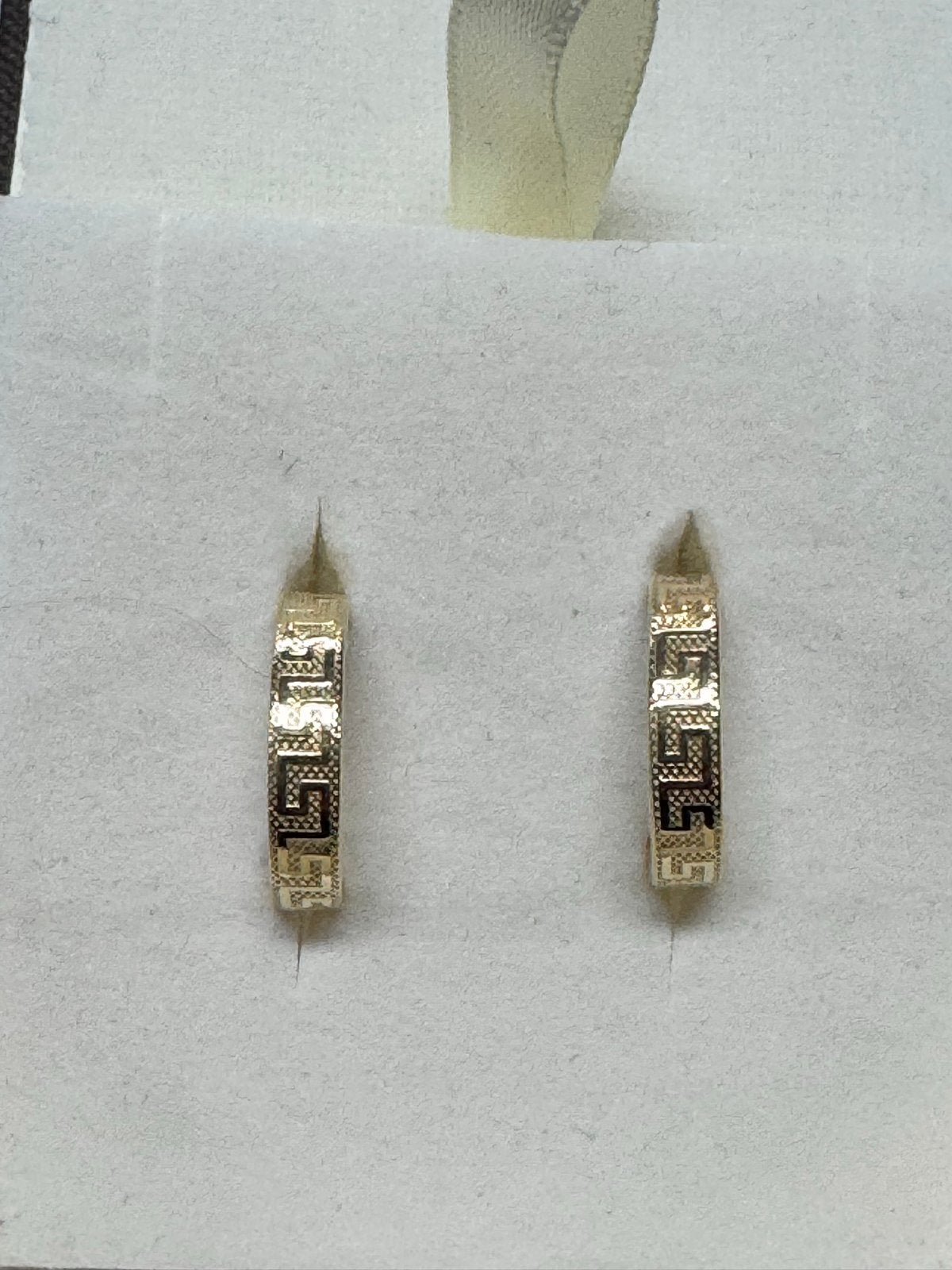 18K Gouden Creolen Meander 18mm, Hangers, Ophalen of Verzenden, Zo goed als nieuw, Goud
