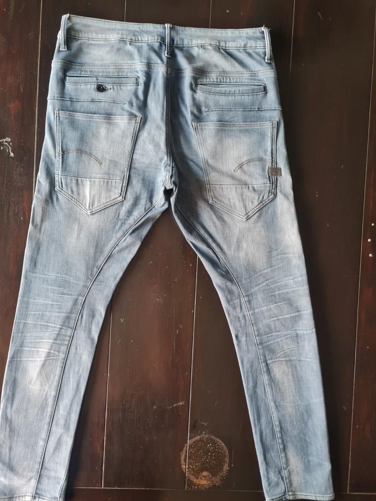 ZGAN G STAR RAW D STAQ 3D SLIM STRETCH TAPERED JEANS SIZE 32, Blauw, W32 (confectie 46) of kleiner, Ophalen of Verzenden, Zo goed als nieuw