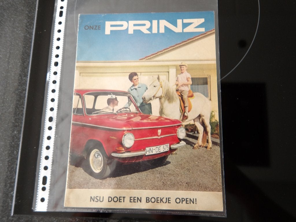NSU Prinz brochure - 'Onze Prinz' (jaren '60), Gelezen, NSU, Ophalen of Verzenden, Overige merken