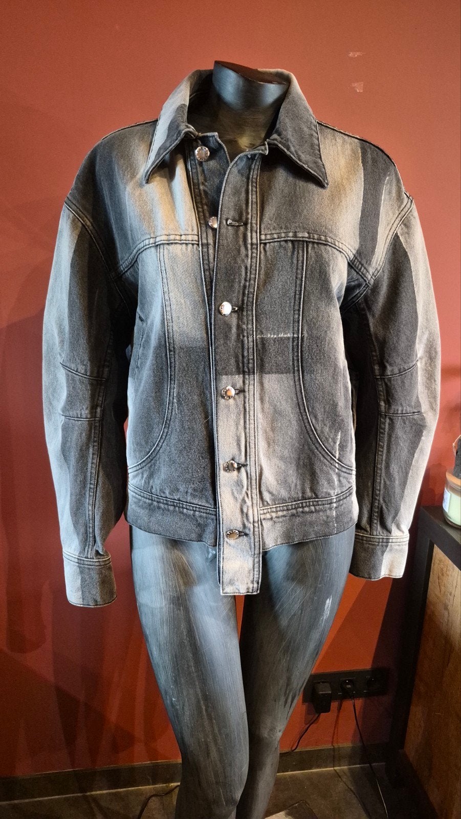 Eckhaus Latta EL Jacket Redux - Maat Grijs Denim Jas, Nieuw, Maat 36 (S), Grijs, Eckhaus Latta