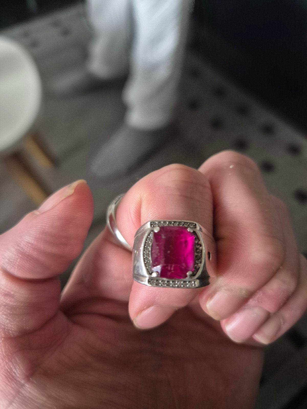 Mooie pink ring maat 65, Ophalen, 20 of groter, Zo goed als nieuw, Dame of Heer