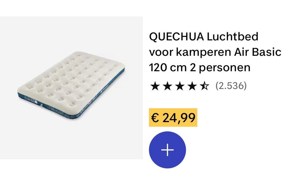 LuchtBed Decathlon, Caravans en Kamperen, Luchtbedden, Ophalen of Verzenden, Zo goed als nieuw