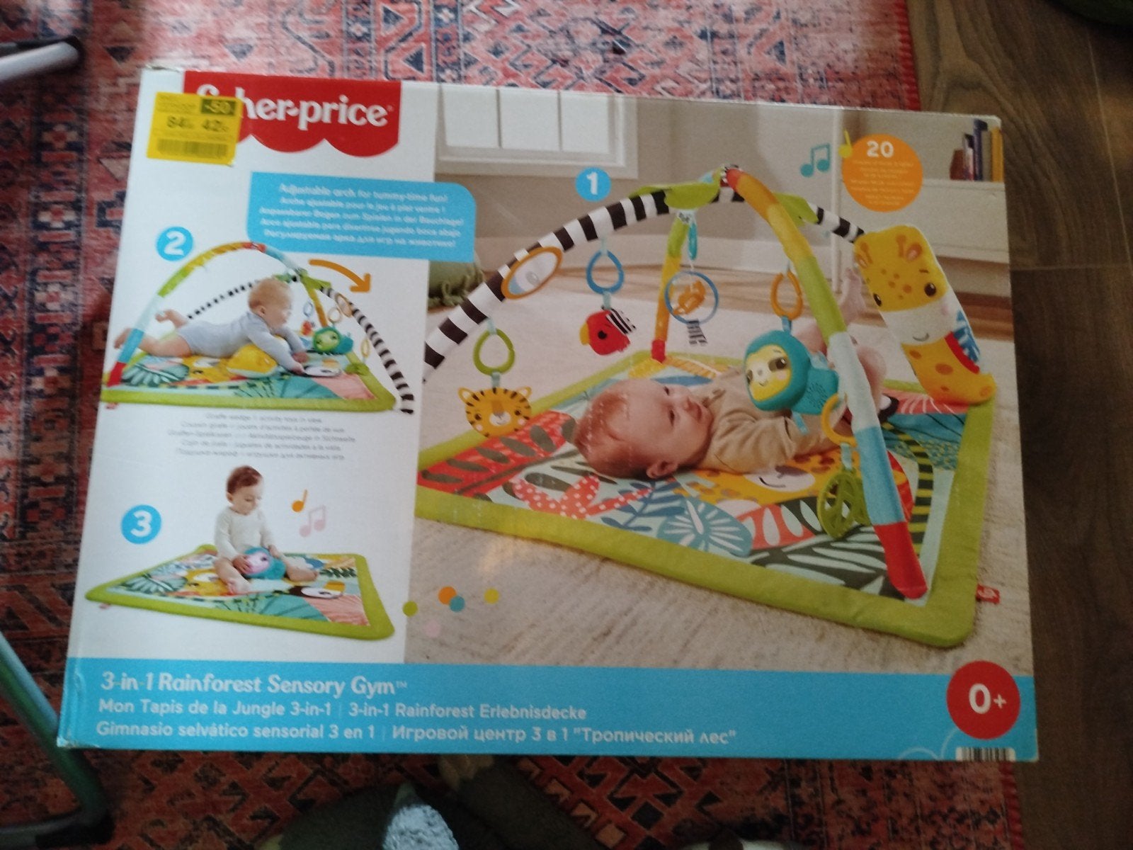 Fisher-Price 3-in-1 Rainforest Sensory Gym Speelkleed, Ophalen of Verzenden, Zo goed als nieuw, Speelset, Met geluid