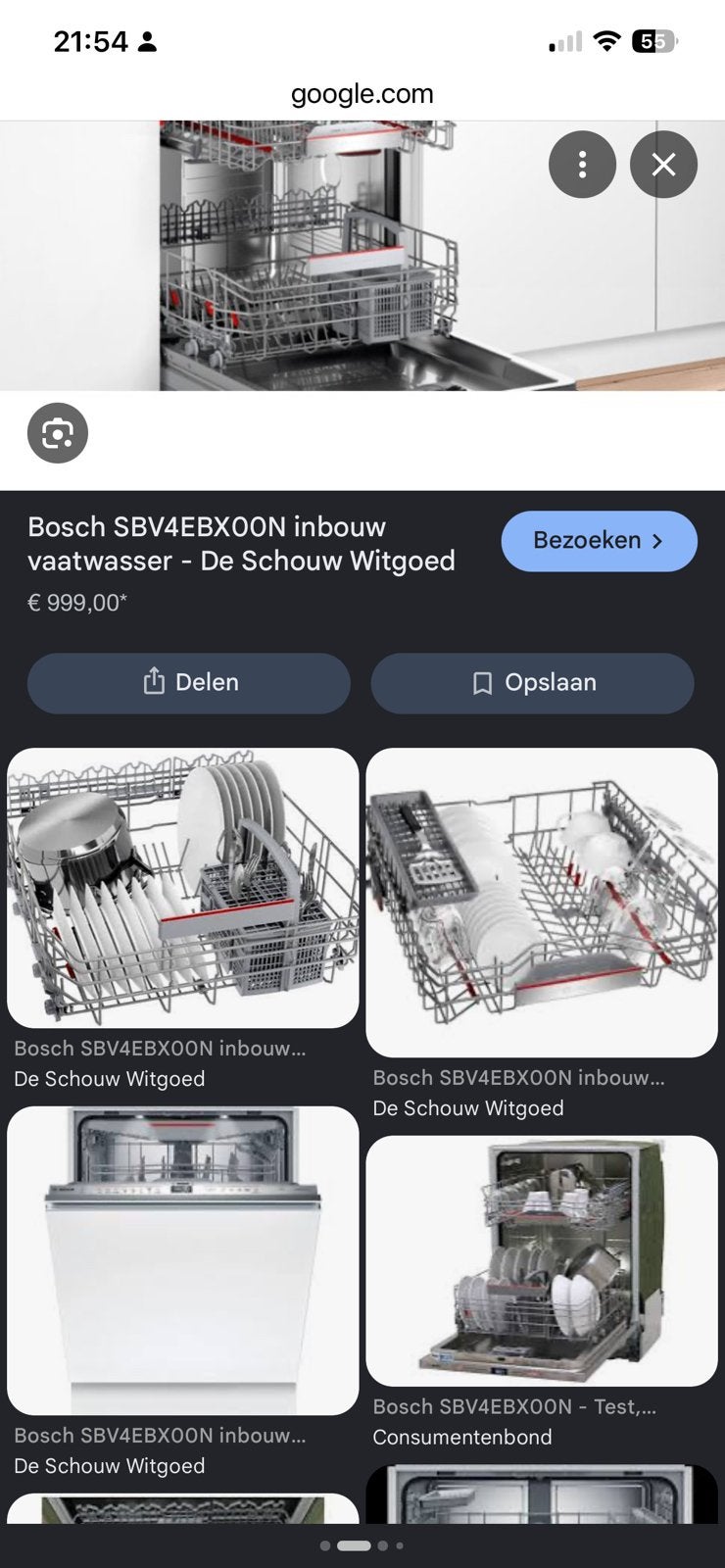 Inbouw vaatwasser Bosch, Ophalen, Gebruikt, Inbouw, 85 tot 90 cm