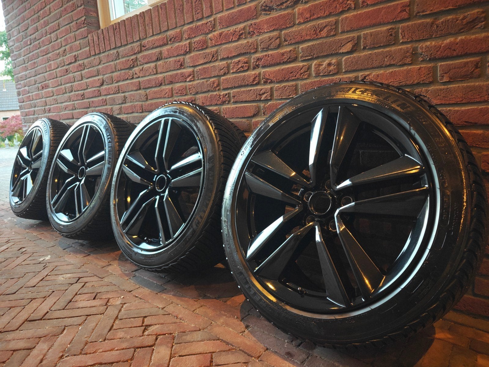 19 Inch 5x114,3 Velgen met Michelin Winterbanden, Gebruikt, 255 mm, Banden en Velgen, Winterbanden