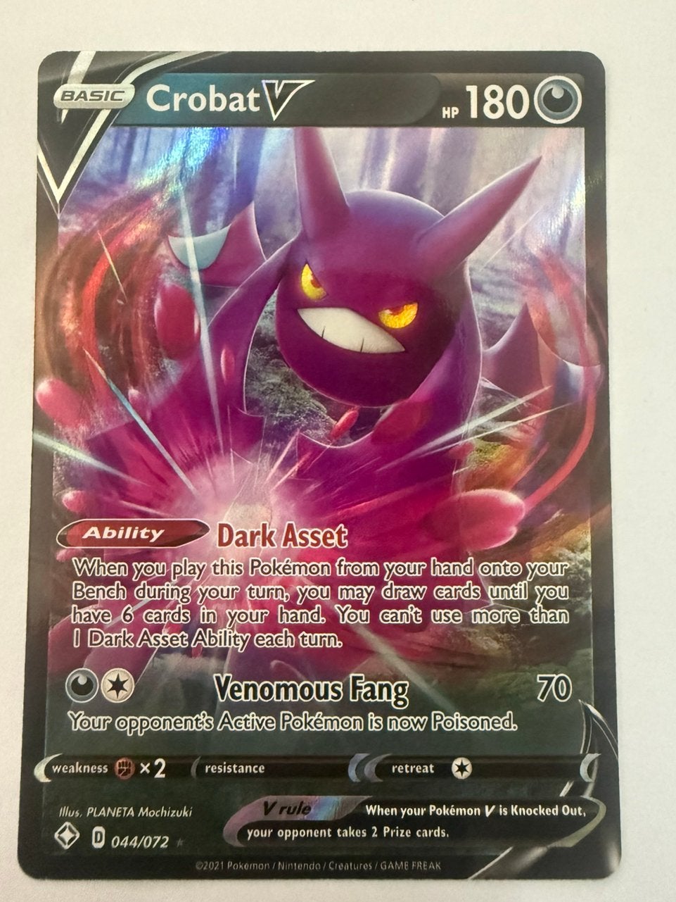 Crobat V  044/072 - Shining Fates - Pokémon Kaart, Ophalen of Verzenden, Nieuw, Losse kaart, Foil