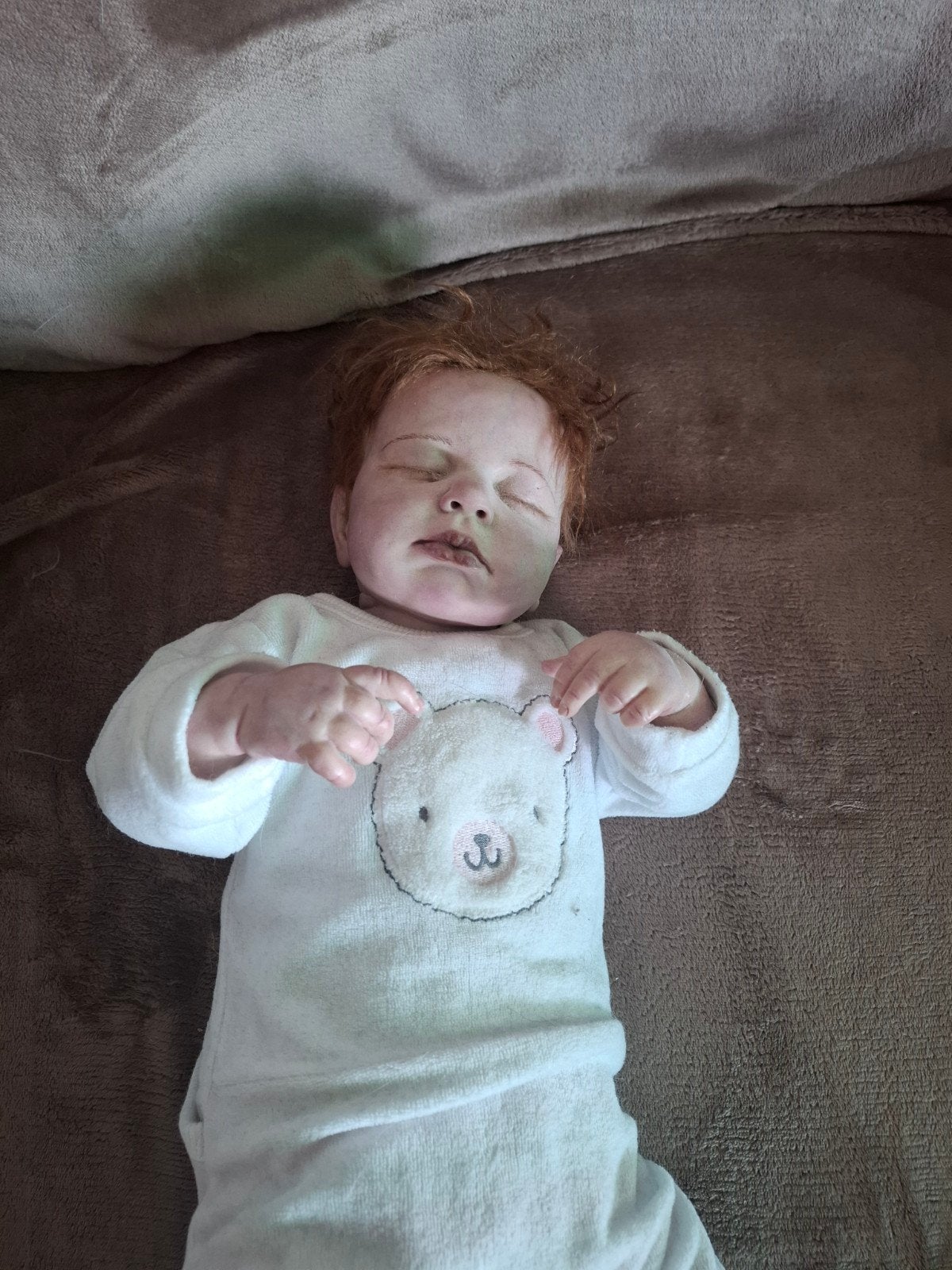 Reborn babypop met rood haar - Zo goed als nieuw, Ophalen of Verzenden, Zo goed als nieuw, Babypop