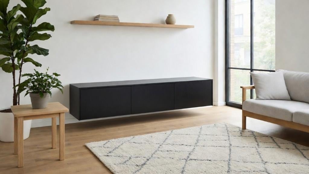 Tv meubel Zwevend of op plint, Ophalen, Overige materialen, Nieuw, 200 cm of meer