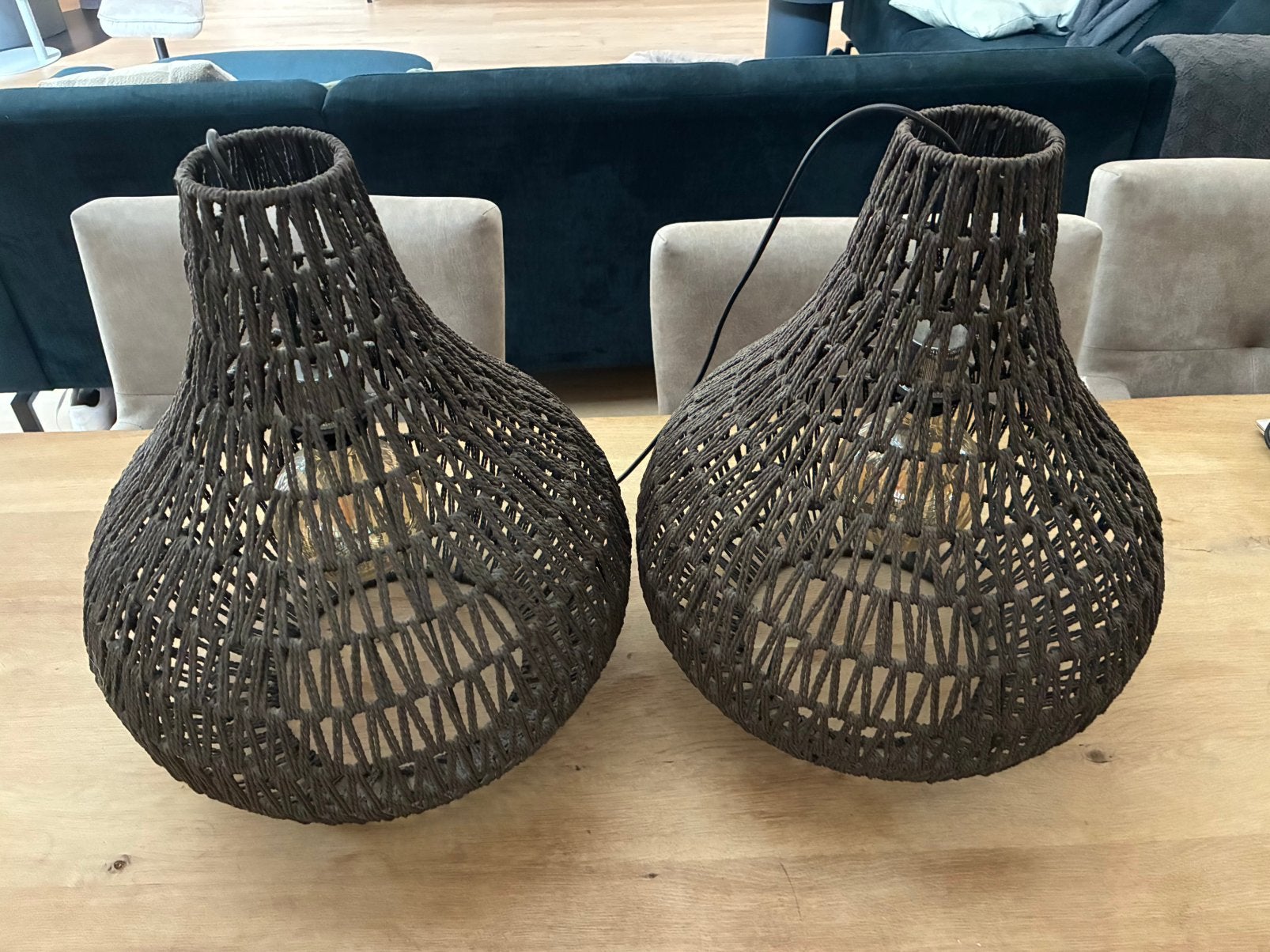 Zuiver hanglamp cable drop 2x zwart, Ophalen, Gebruikt
