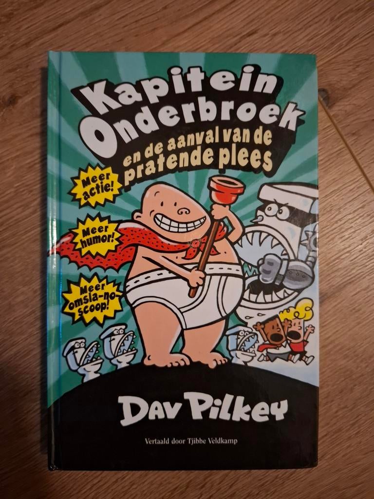 Kapitein Onderbroek en de aanval van de pratende plees, Ophalen of Verzenden, Zo goed als nieuw, Dav Pilkey, Fictie algemeen