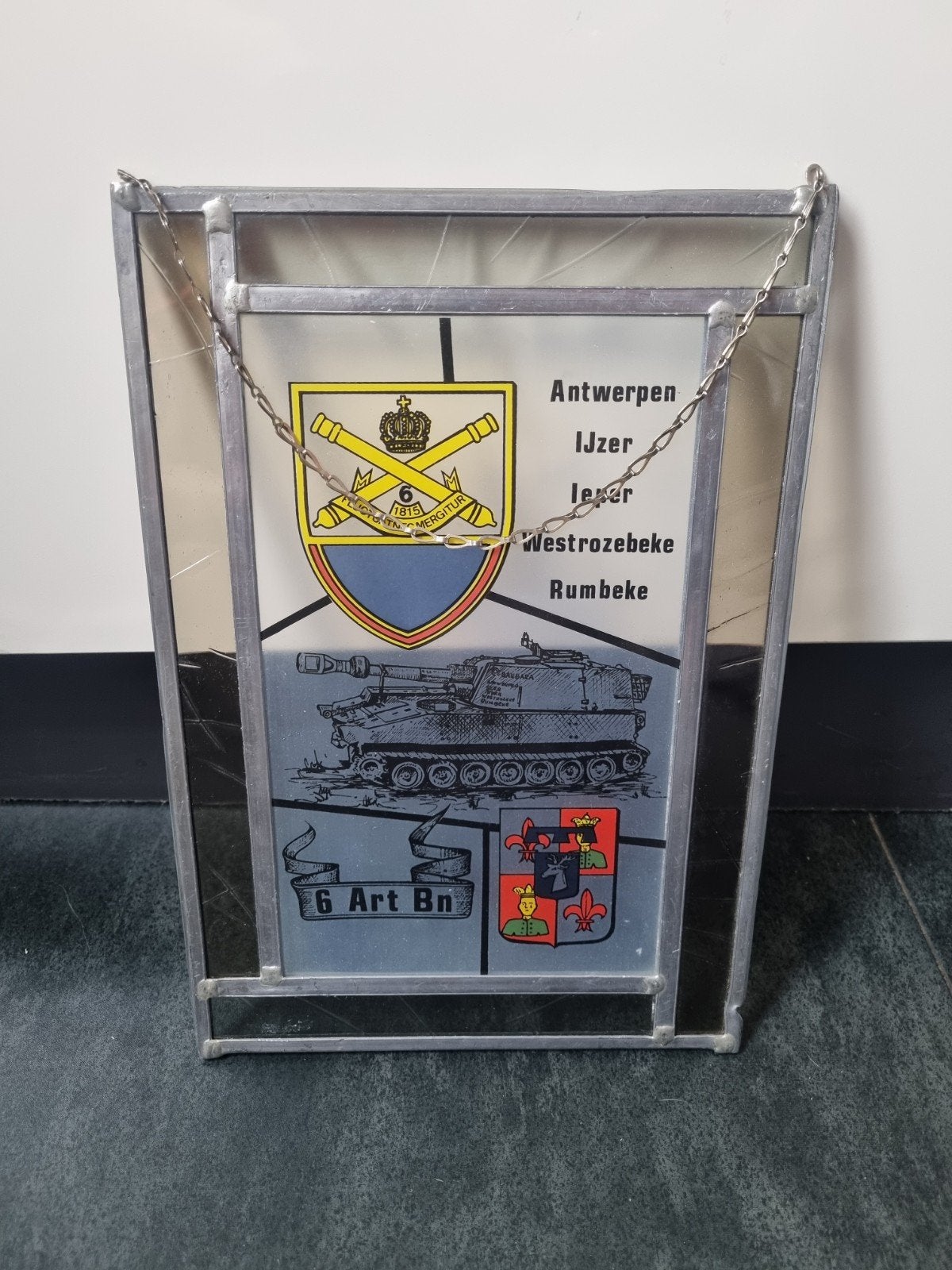 Glas-in-lood paneel 6 Art Bn - Militaria, Verzamelen, Militaria | Algemeen, Ophalen of Verzenden