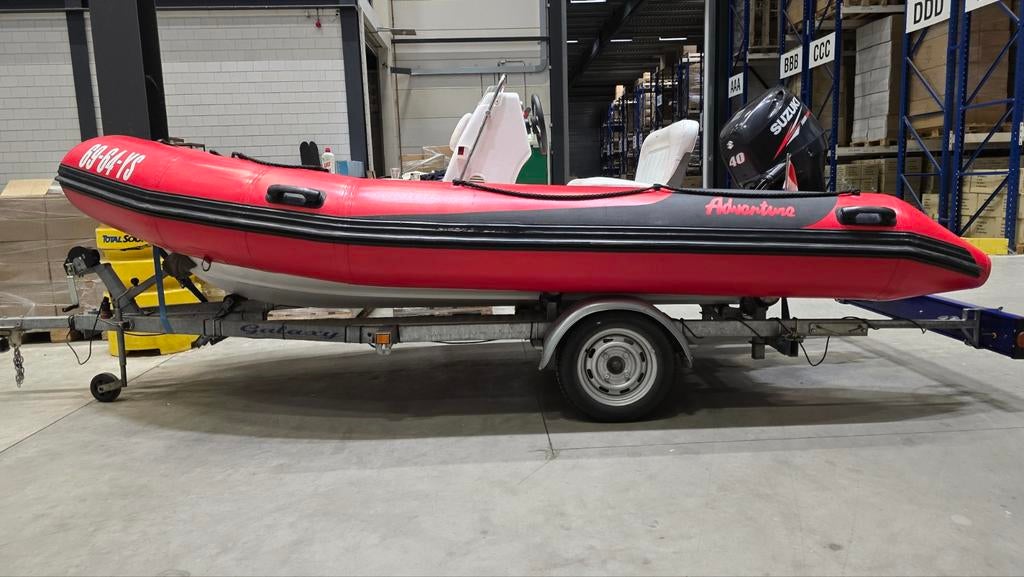 Adventure Vesta V-450 RIB met Suzuki 40PK en trailer, Watersport en Boten, Ophalen, Gebruikt, Tiger Marine, Benzine