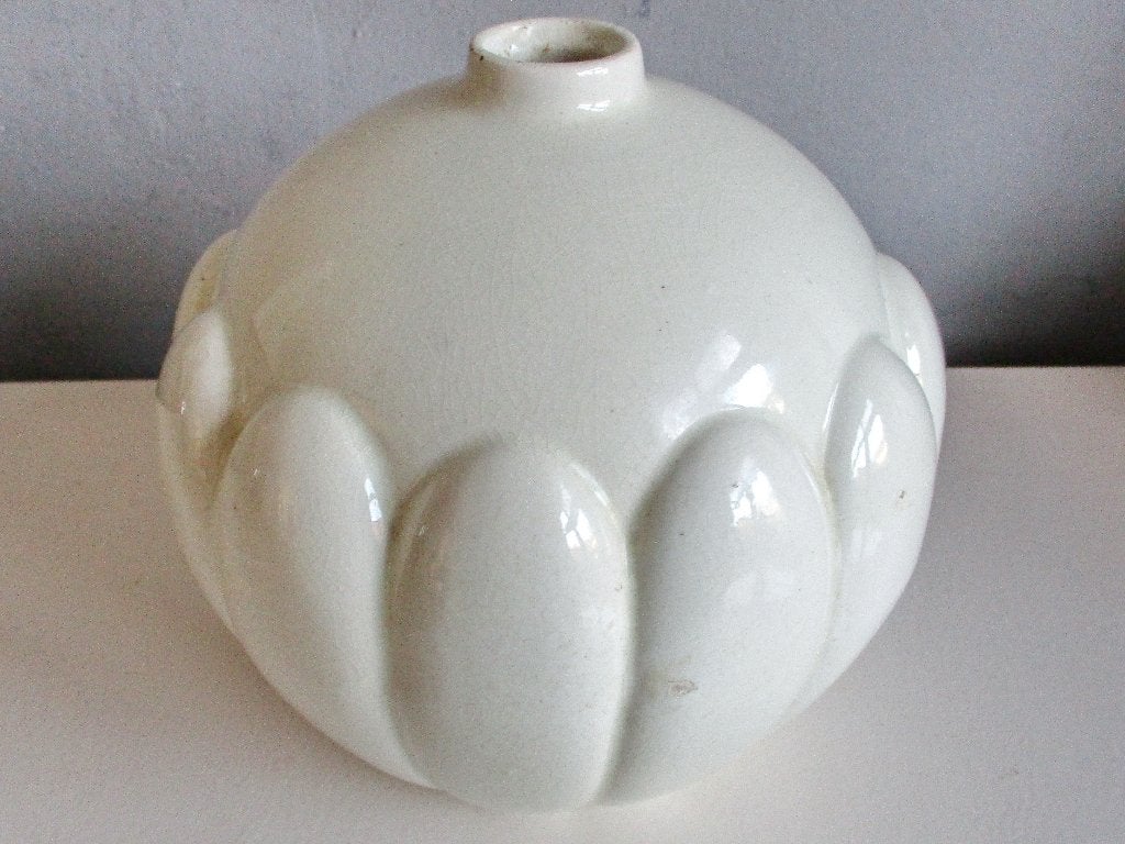 Witte  craquele vaas vase Saint Clément c1930s France wit, Ophalen of Verzenden