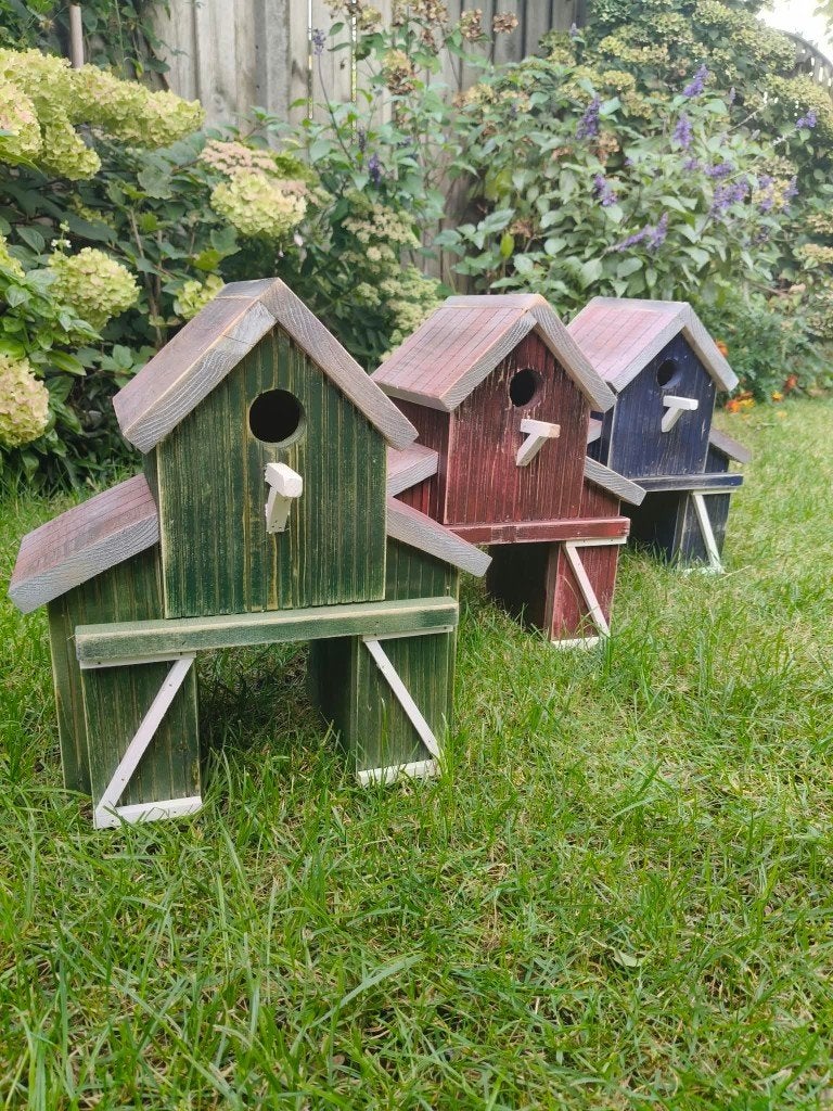 Vogelhuisje met voederplek – Old Barn stijl, Ophalen of Verzenden