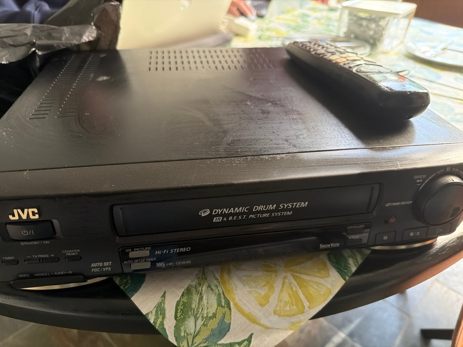 JVC HR-DD848E VHS-speler/recorder met afstandsbediening, Ophalen of Verzenden, Gebruikt, VHS-speler of -recorder