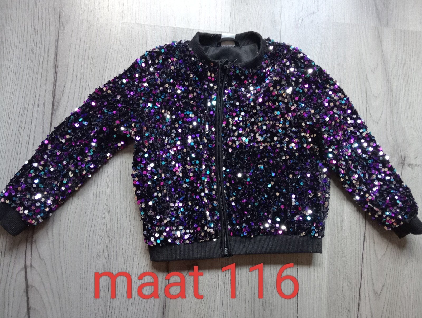 glitter/pailletten vestje maat 116, Ophalen, Meisje, Trui of Vest