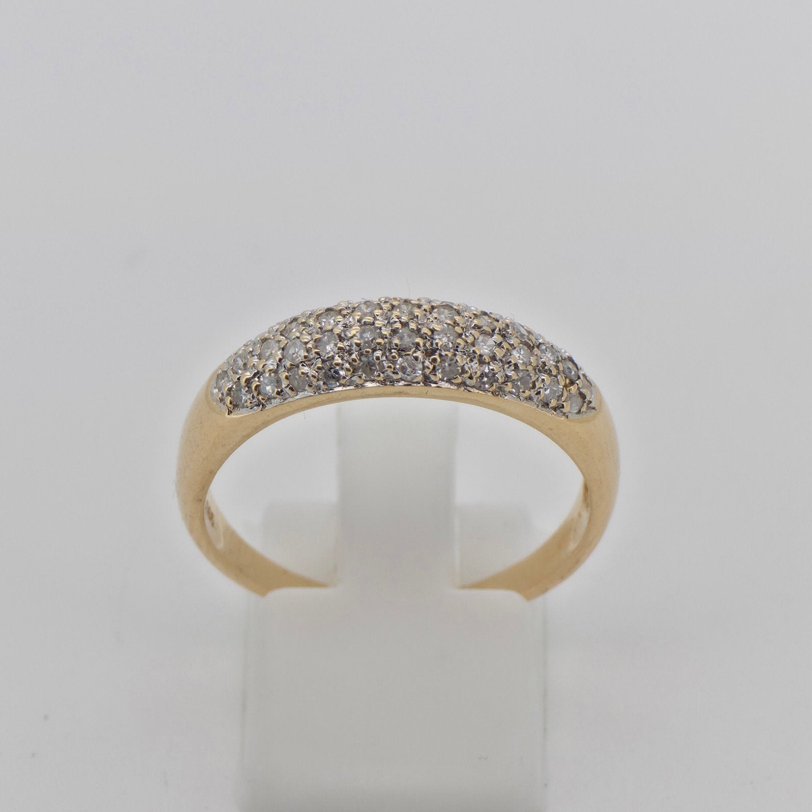 Gouden ring 14k 585 met diamanten maat 20, 20 of groter, Ophalen of Verzenden, Zo goed als nieuw, Dame of Heer