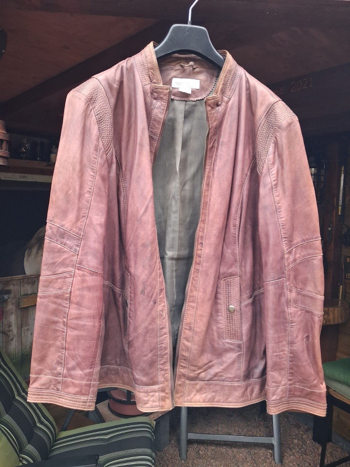 Stijlvol bordeaux/ paars leren jasje -  Maat 46, Overige kleuren, Maat 46/48 (XL) of groter, Ophalen of Verzenden, Onbekend