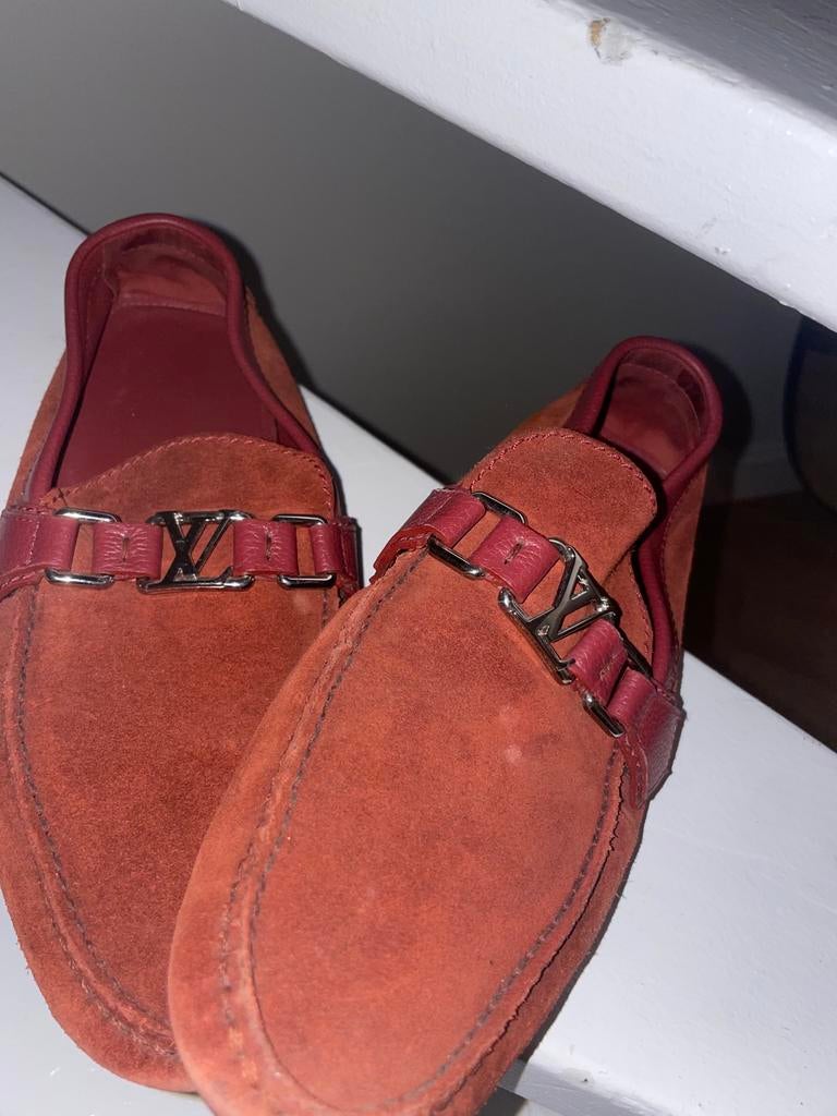 Orginele Louis Vuitton Instappers rood, Ophalen, Zo goed als nieuw, Overige kleuren, Loafers