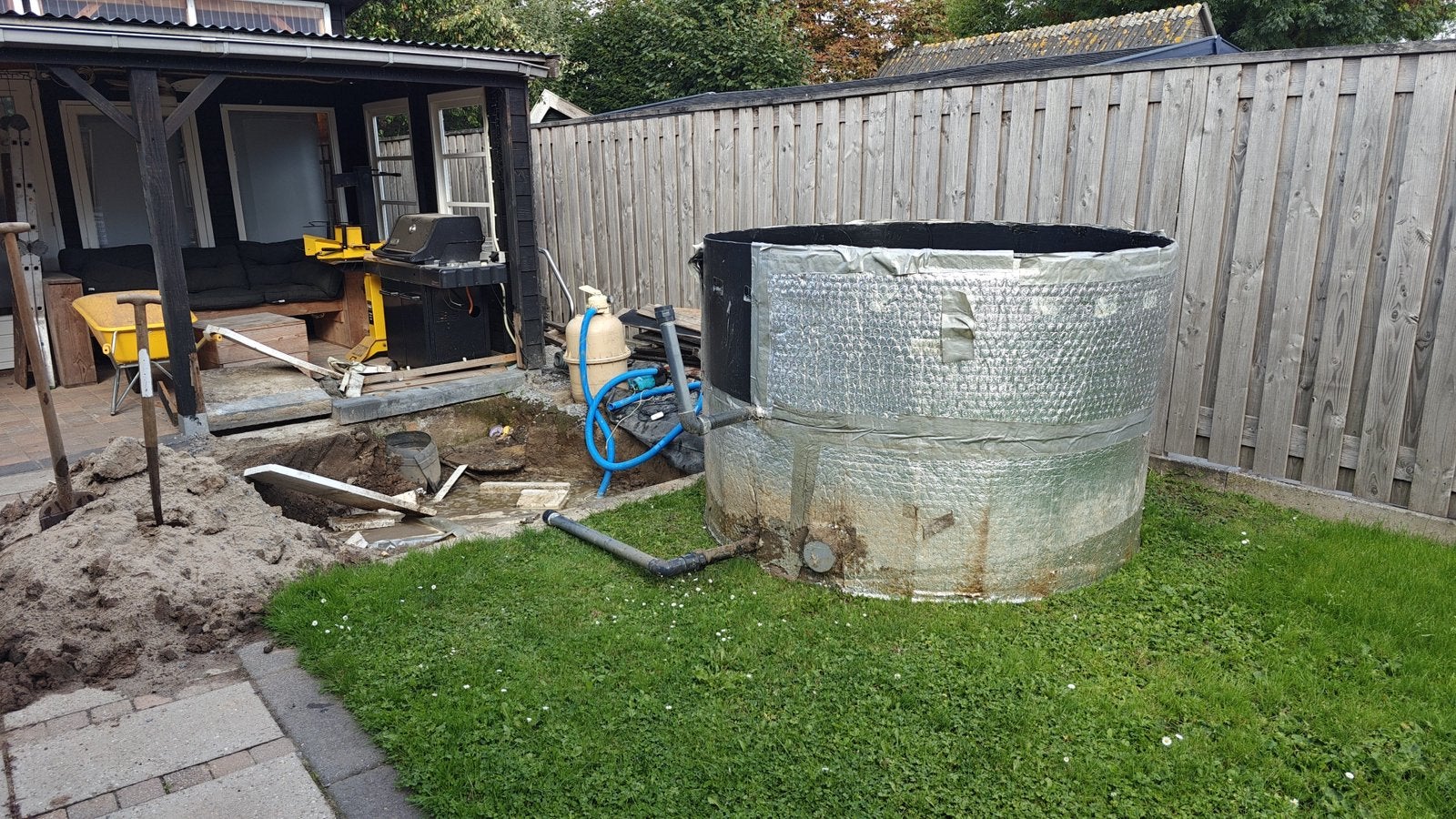 Hdpe zwem/dompelbad 180 diameter 120 hoog, Tuin en Terras, Gebruikt, Rond, Minder dan 200 cm, Inbouwzwembad