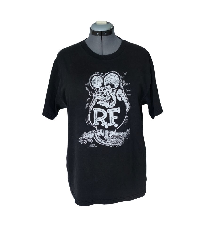 vintage 90s r.f. rat rat fink t shirt large, Kleding | Heren, T-shirts, Maat 52/54 (L), Fruit of the loom, Zwart, Ophalen of Verzenden