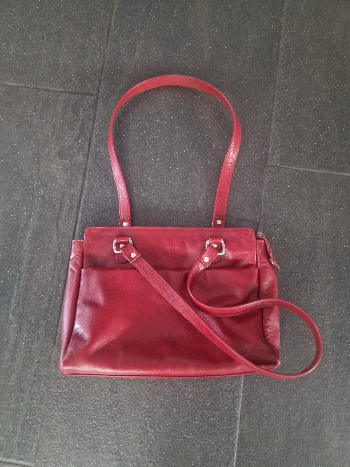The Monty Leren Handtas - Burgundy, Ophalen of Verzenden